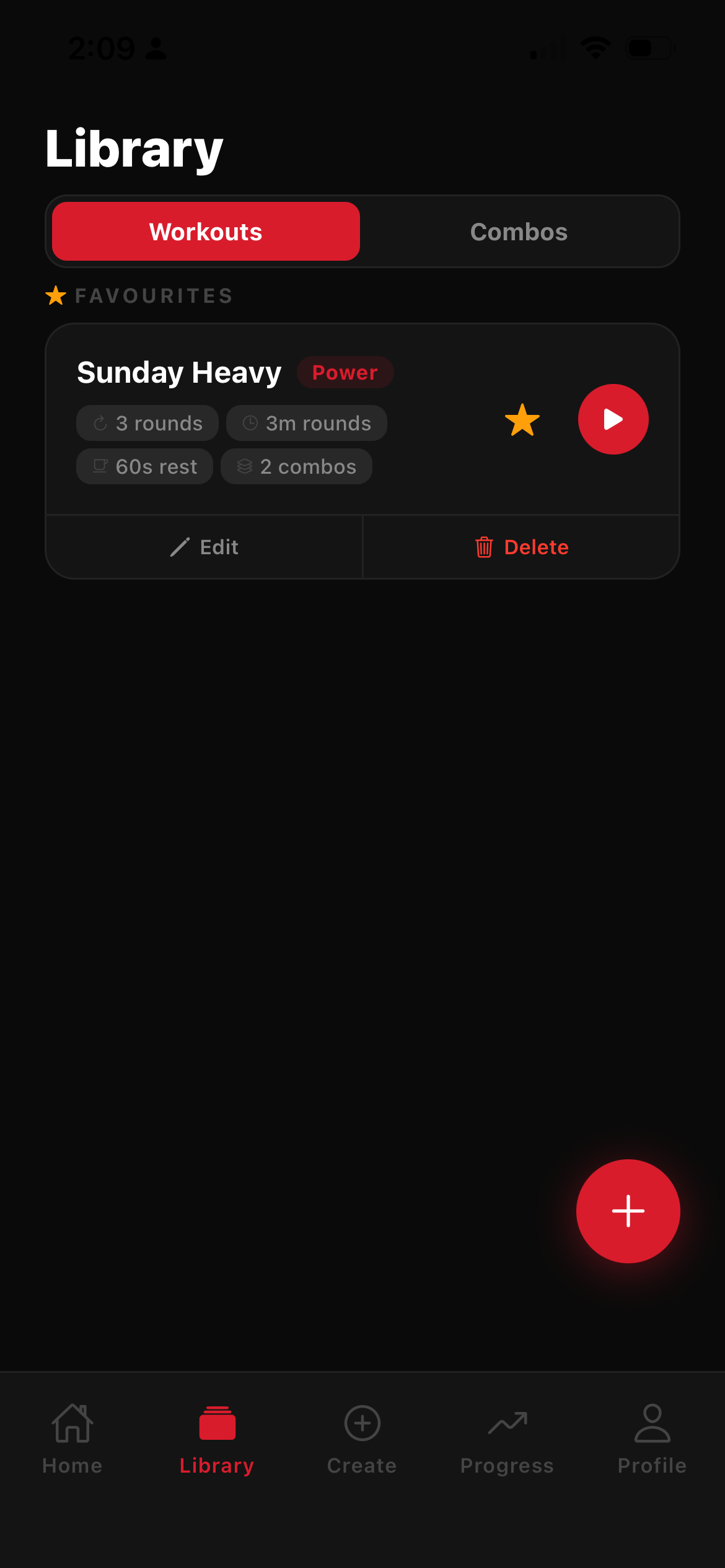 Bagwork app library screen